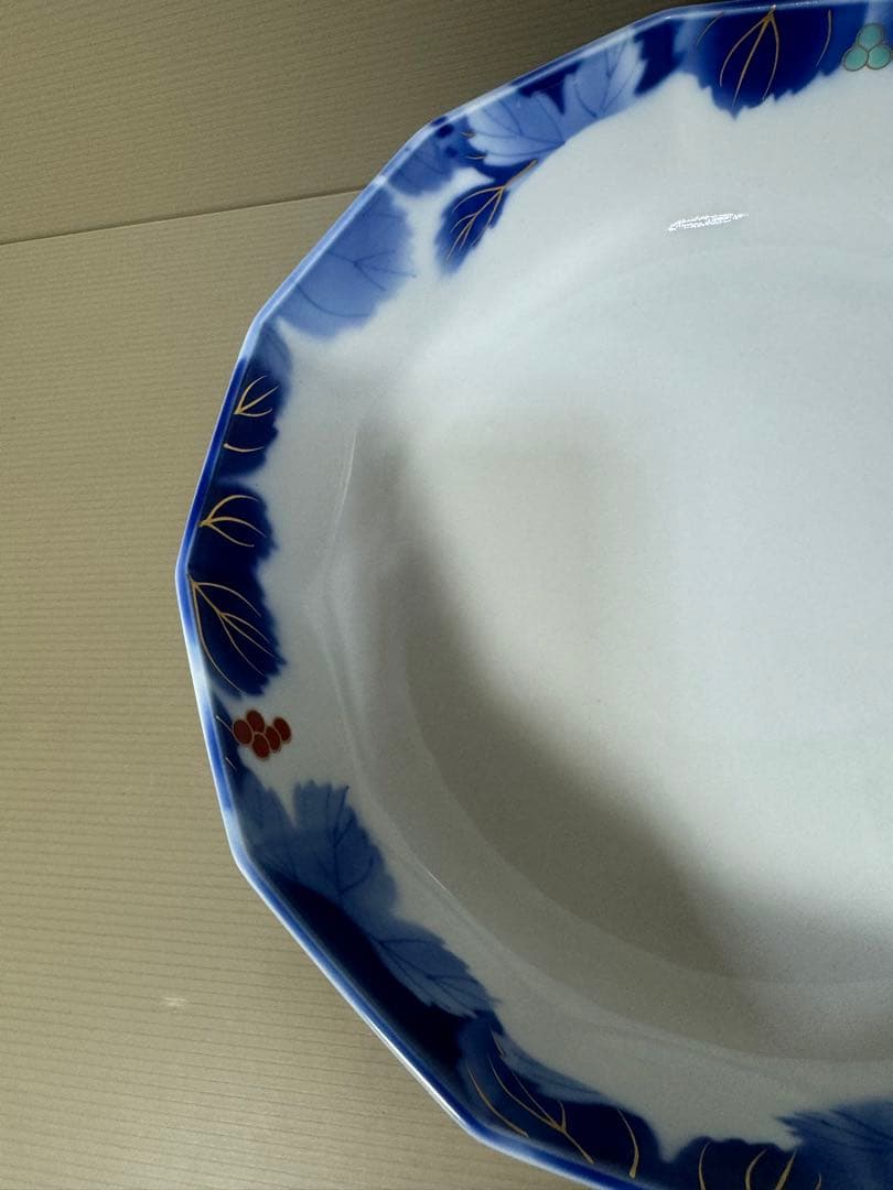 2274 深川製磁　葡萄瑠璃　大鉢　25cm  金彩