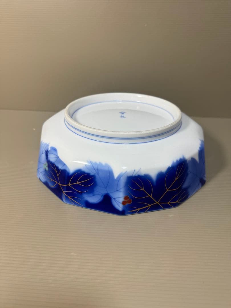 2274 深川製磁　葡萄瑠璃　大鉢　25cm  金彩