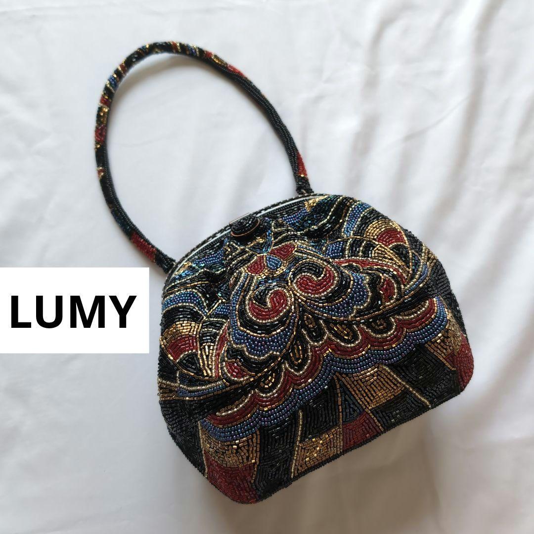 LUMY フォーマルバッグ 総ビーズバッグ モルティ ハンドバッグ