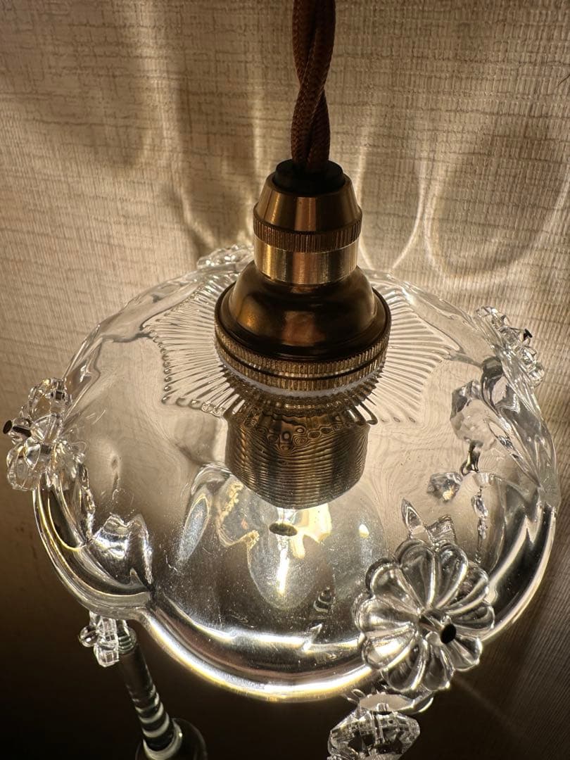 1920年代 フランス アンティーク 雨に濡れた可愛いお花のミニシャンデリア＊