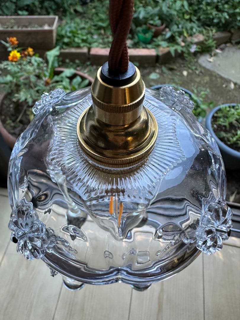 1920年代 フランス アンティーク 雨に濡れた可愛いお花のミニシャンデリア＊