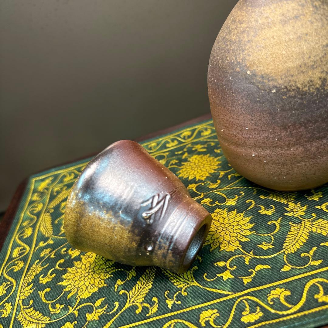 備前焼，人間国宝，藤原雄？，酒器セート