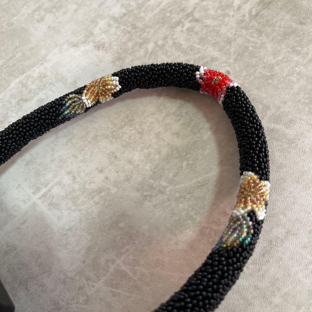 ⭐️一点物⭐️ 総ビーズバッグ 和装 手刺繍 総柄 花柄 和装 がま口