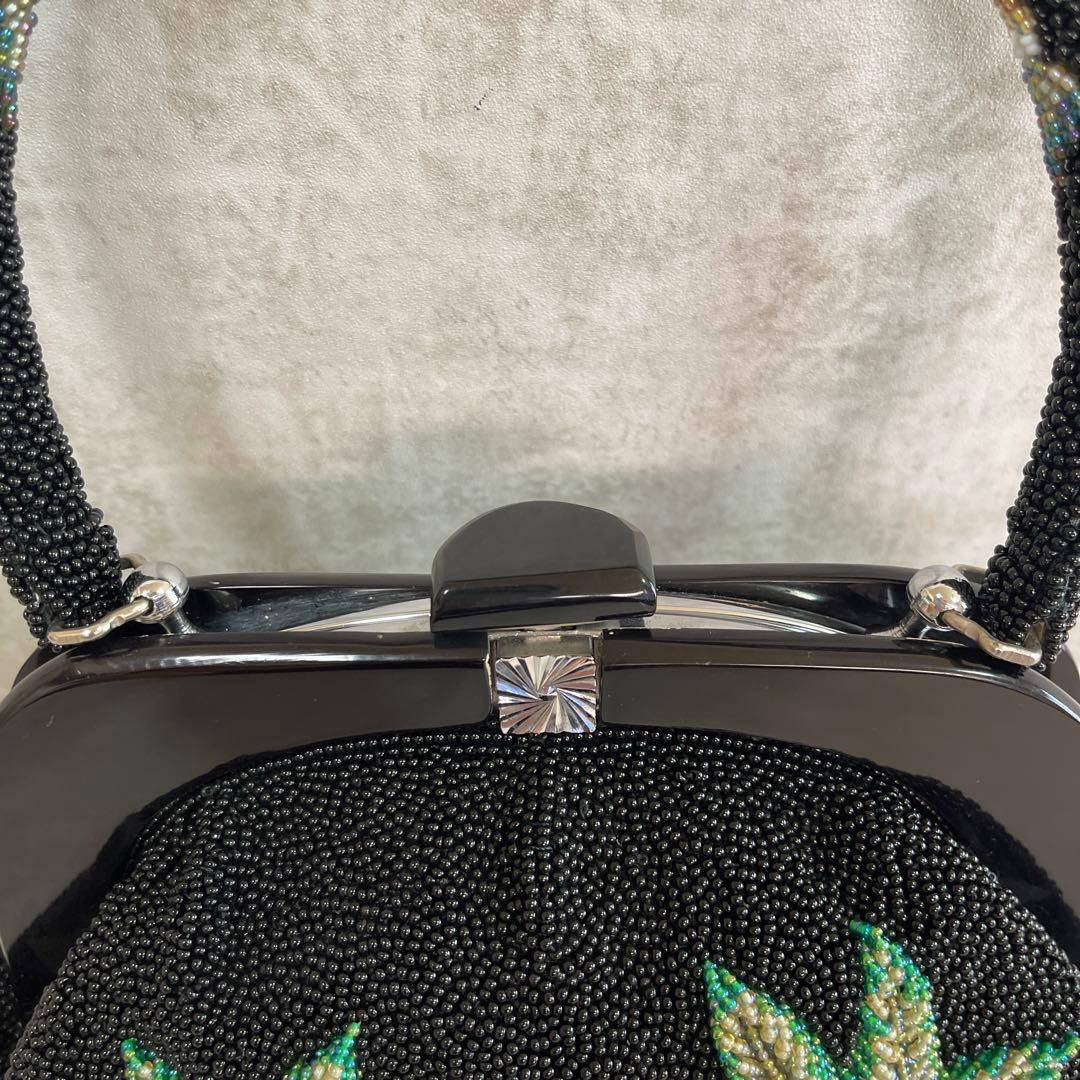 ⭐️一点物⭐️ 総ビーズバッグ 和装 手刺繍 総柄 花柄 和装 がま口