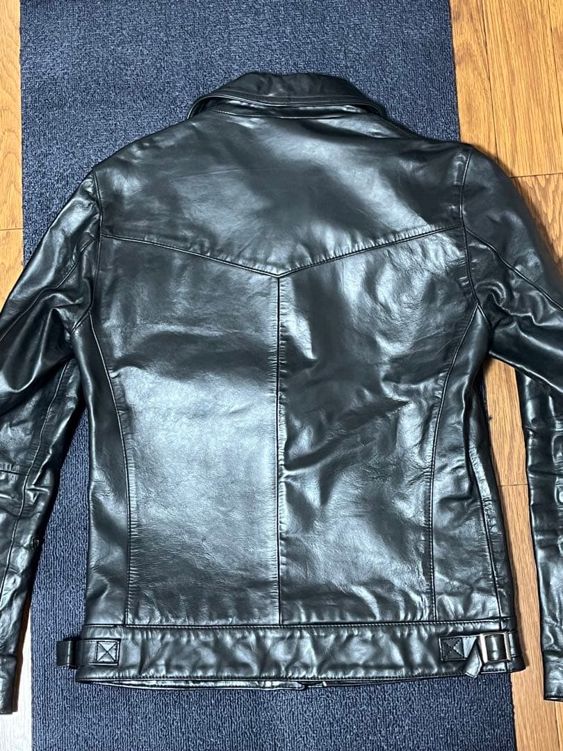 [中古]Haruf ブラック レザー 馬革 シングルライダース M