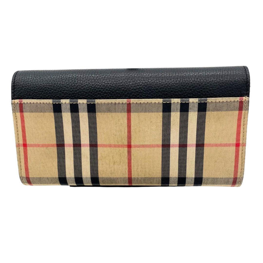 BURBERRY バーバリー チェック×黒 長財布 布袋付