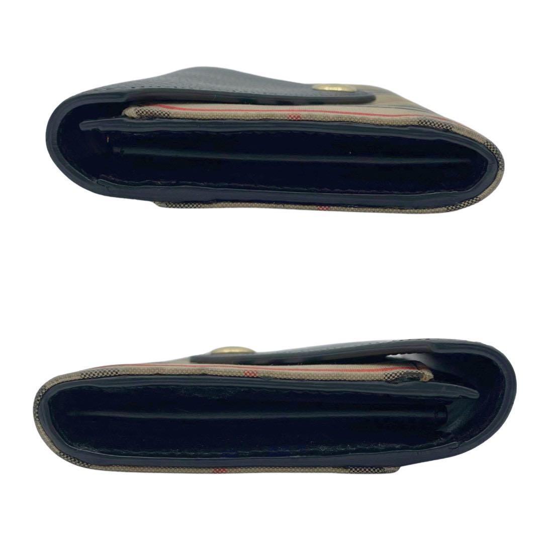 BURBERRY バーバリー チェック×黒 長財布 布袋付