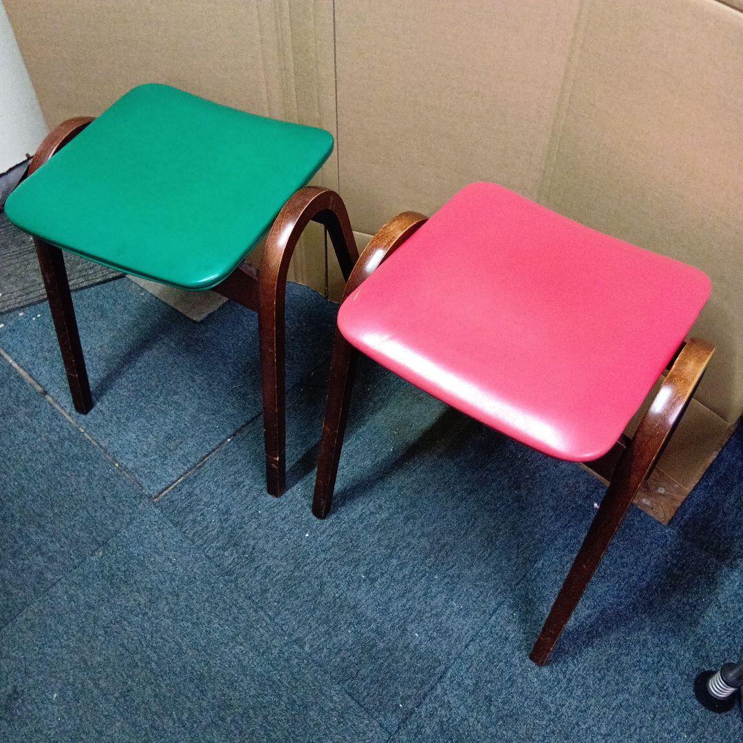 秋田木工 木製スツール 剣持勇 椅子2脚