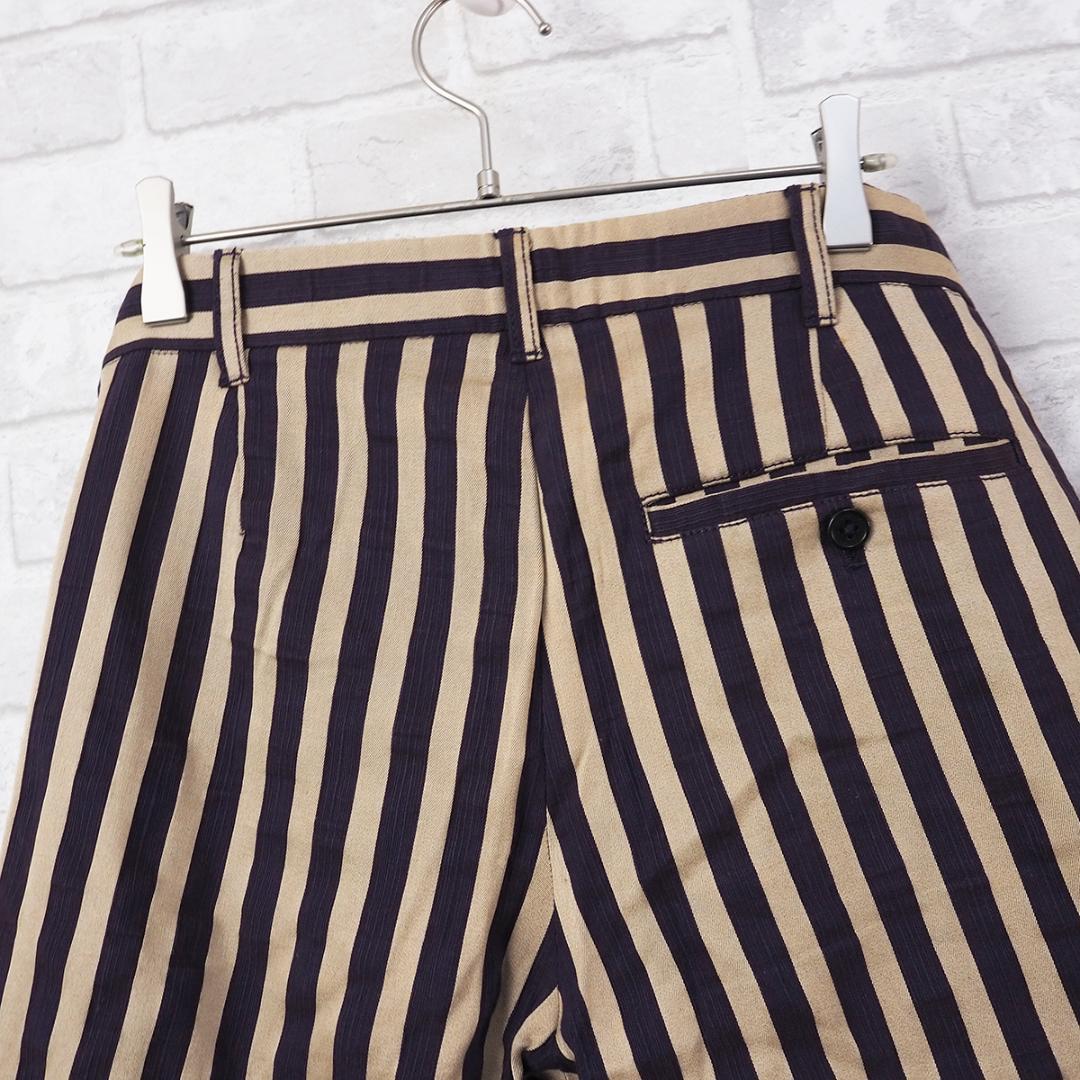 希少【ANN DEMEULEMEESTER】ギミック ストライプ ダブル パンツ