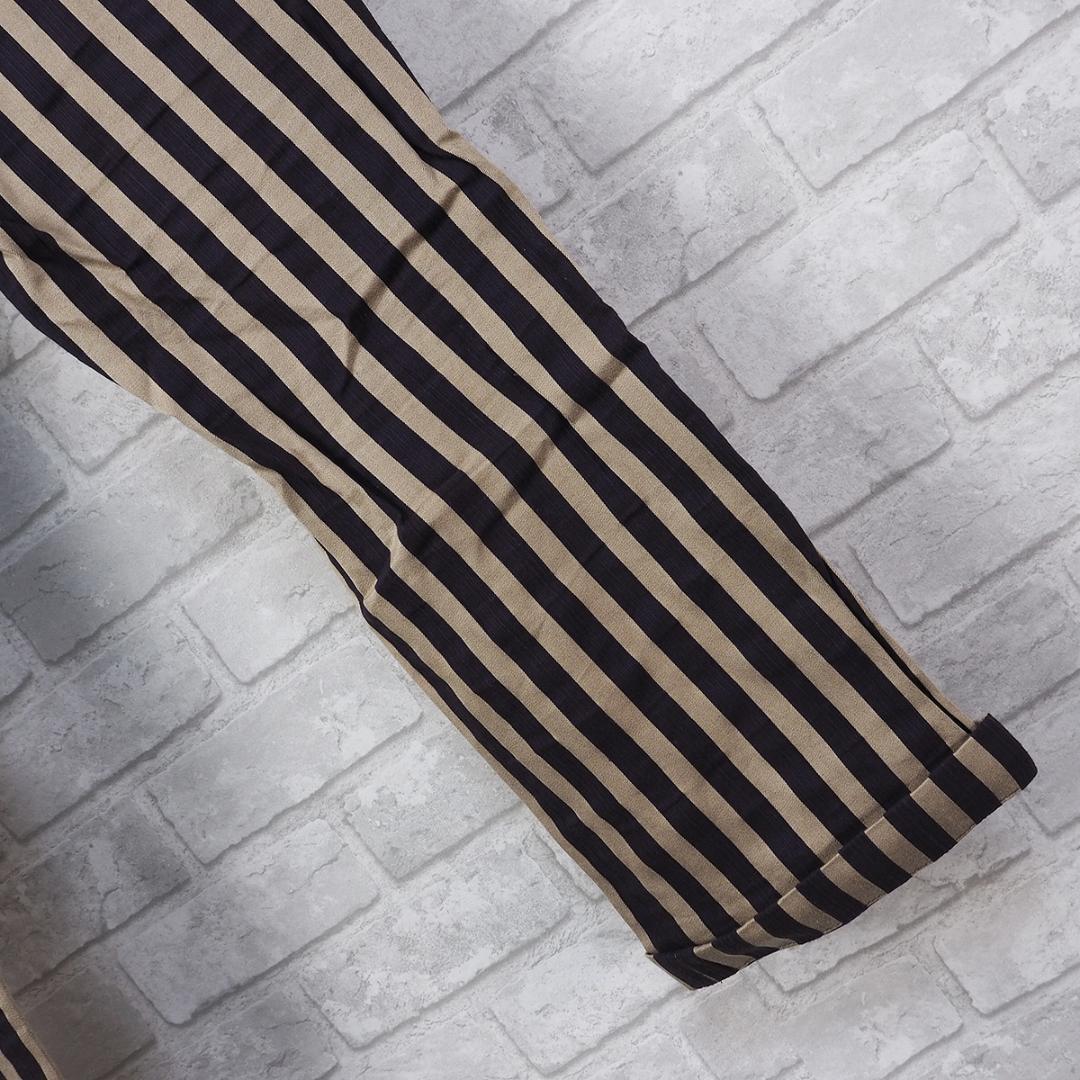 希少【ANN DEMEULEMEESTER】ギミック ストライプ ダブル パンツ