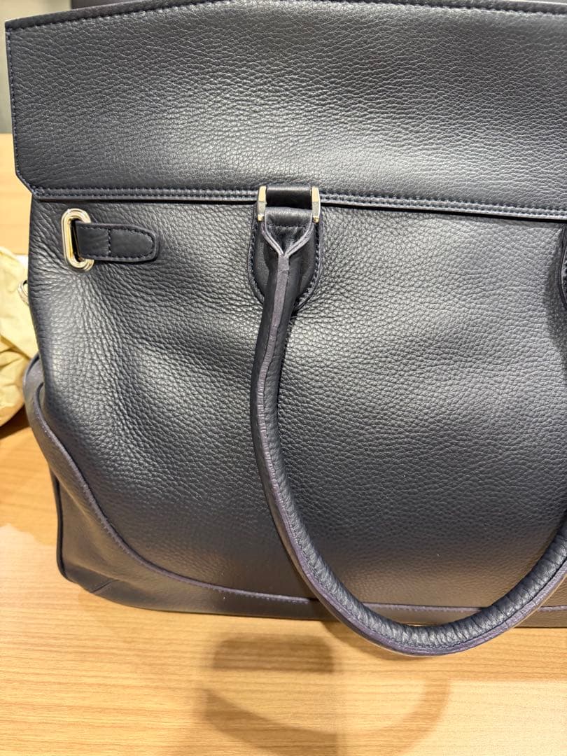 【未使用】Pelle Morbida 　被せフラップボストンバッグ　Lサイズ