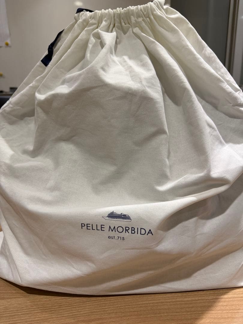 【未使用】Pelle Morbida 　被せフラップボストンバッグ　Lサイズ