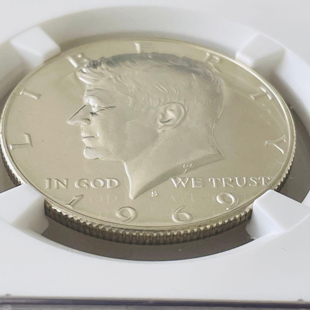 1969 アメリカ　ハーフダラー　銀貨　ケネディ　NGC PF 69 CAMEO