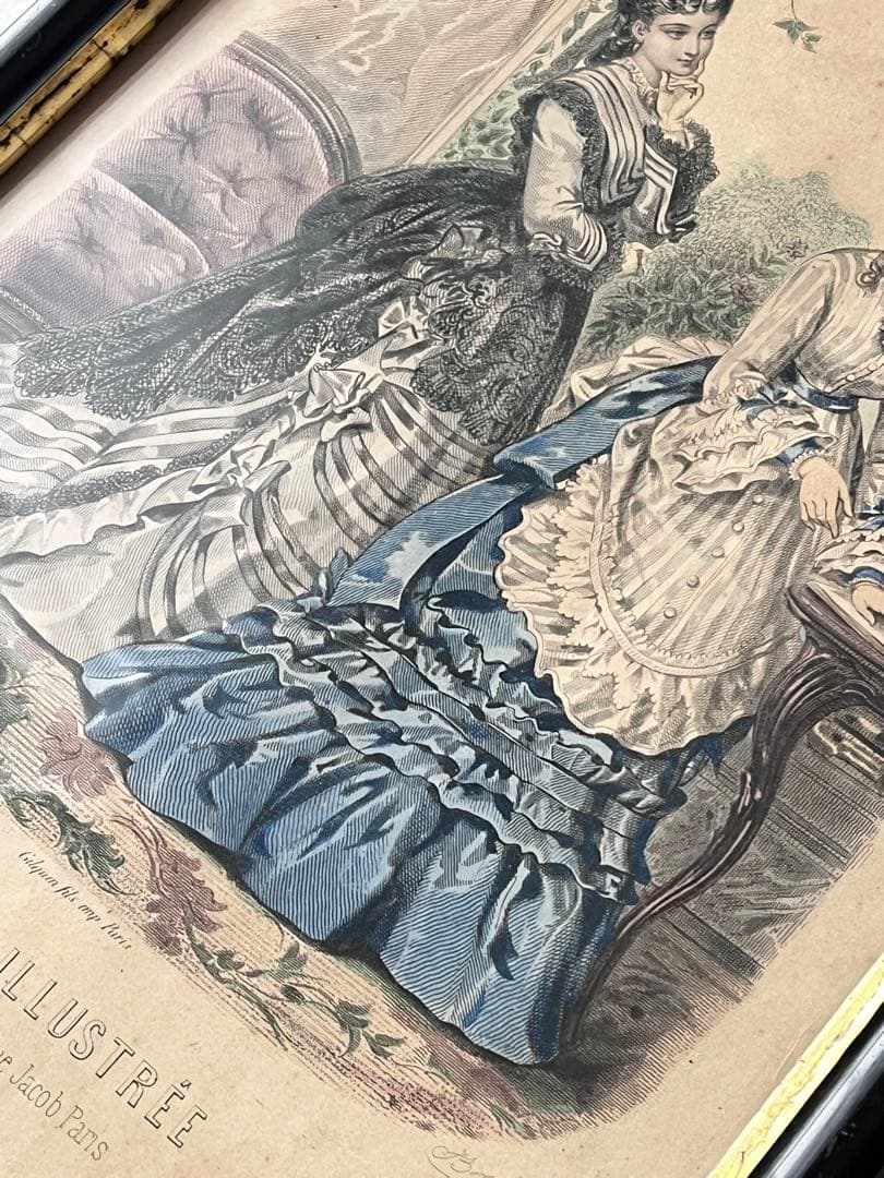 【美品】アンティーク LA MODE ILLUSTRÉE 黒フレーム[3673]