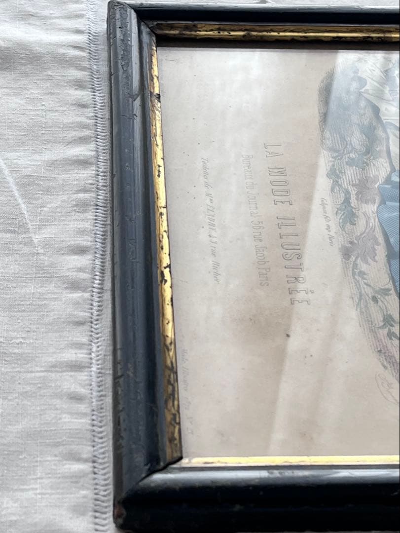 【美品】アンティーク LA MODE ILLUSTRÉE 黒フレーム[3673]