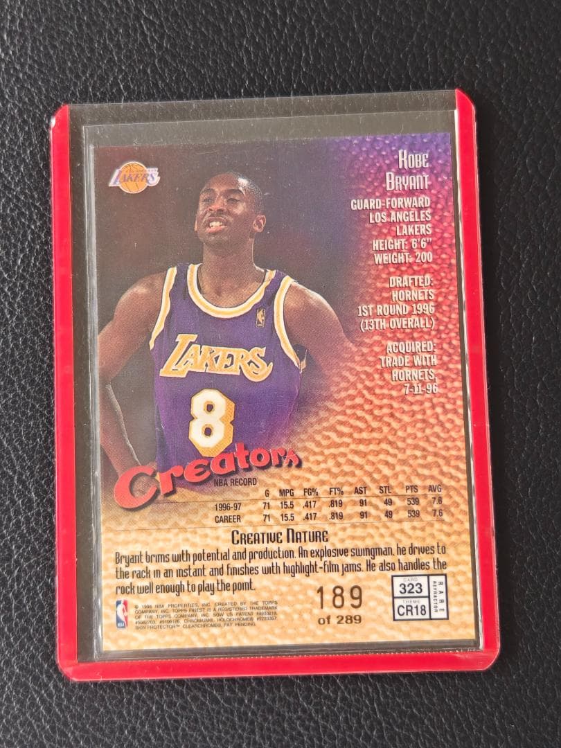 Kobe 1997 Topps Finest Gold - Ref　希少
