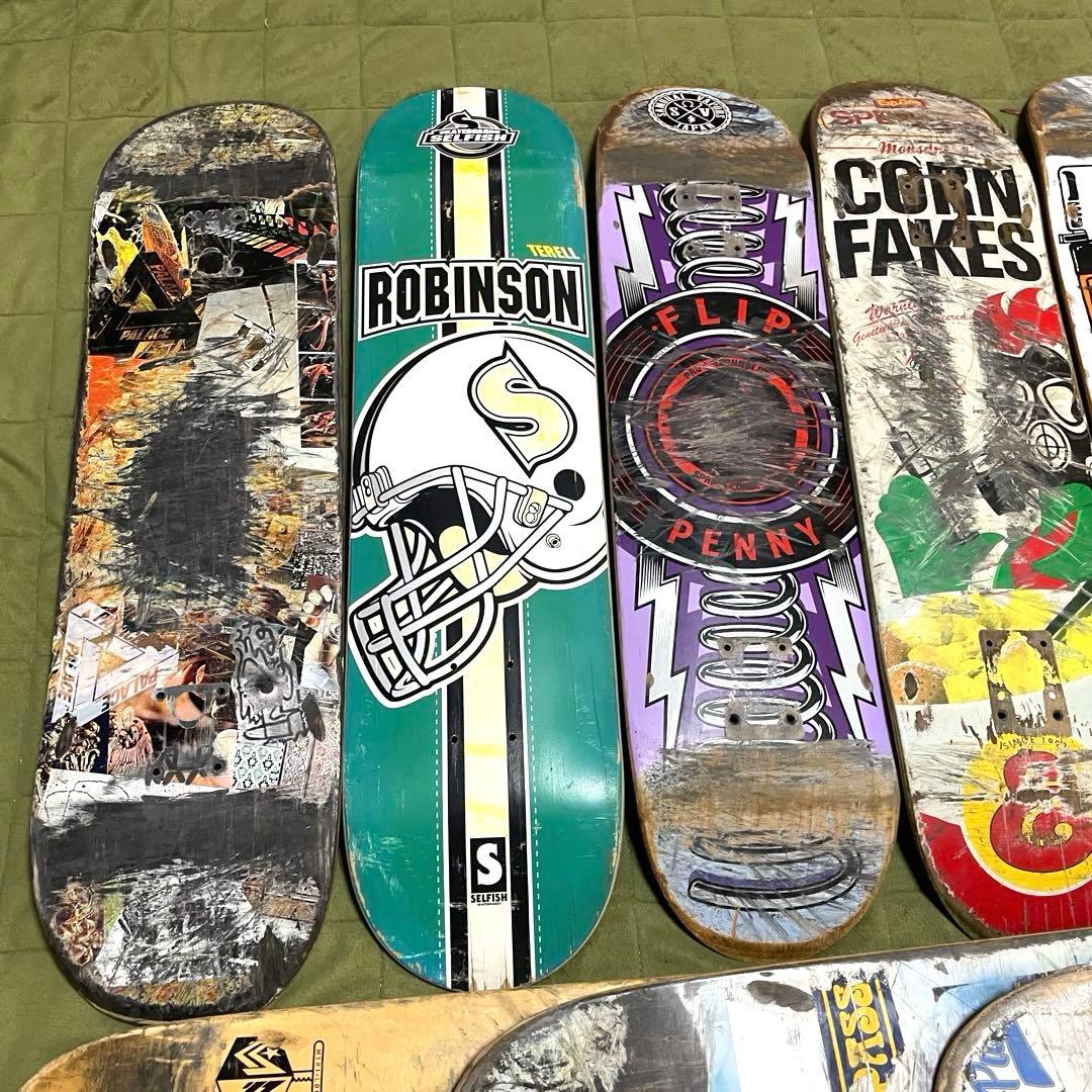 廃デッキ　スケボーデッキ　DIY まとめ売り　スケートボードデッキ　20枚