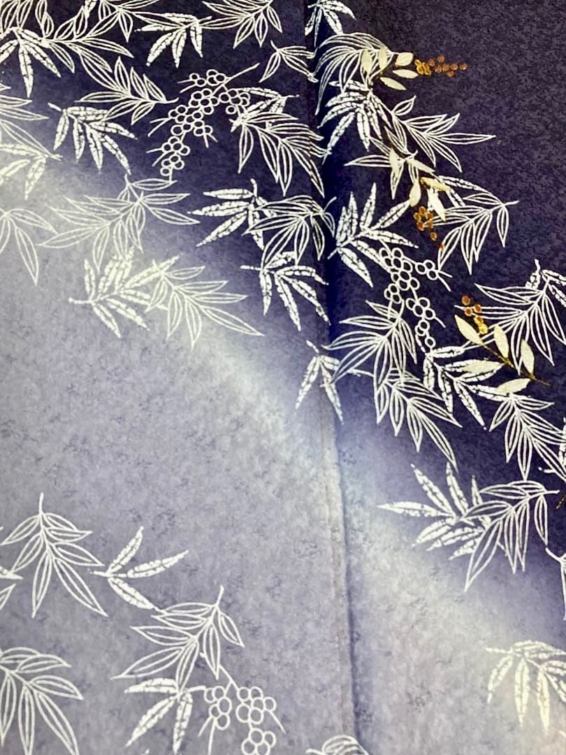 ご予約中です 初春 吉祥南天柄 上質正絹紋意匠 一つ紋 訪問着 深い濃紺色