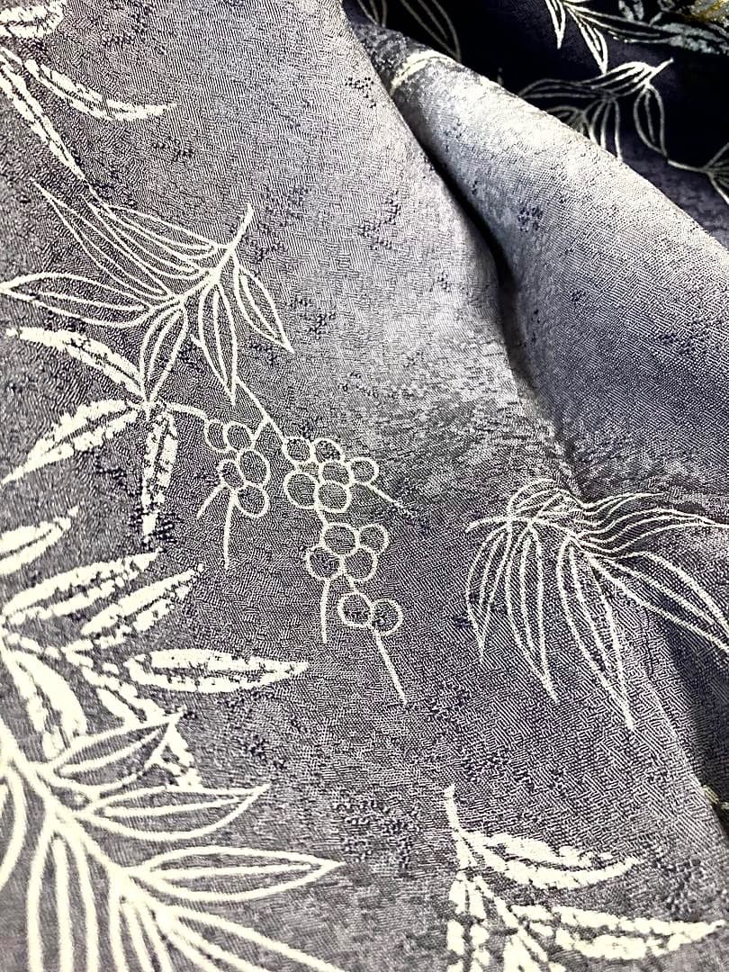 ご予約中です 初春 吉祥南天柄 上質正絹紋意匠 一つ紋 訪問着 深い濃紺色