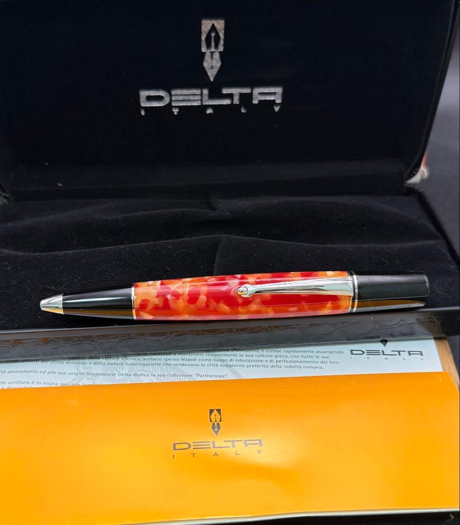 DELTA ボールペン Old Napoli レッドレジン　美品
