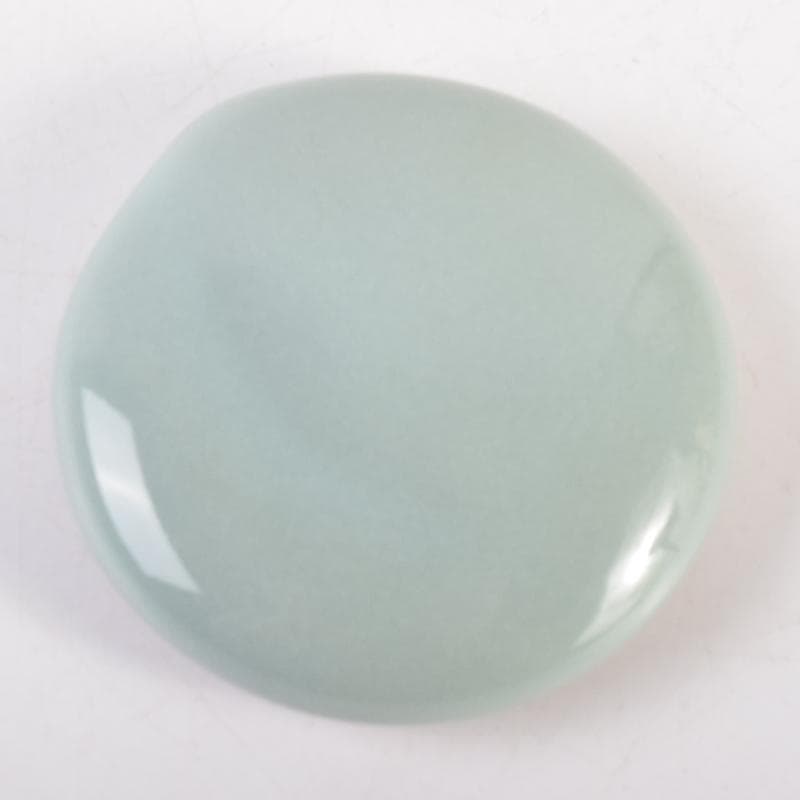 茶道具　諏訪蘇山作　青磁　桃香合　堀内宗完(兼中斎)書付　共箱　V　7191