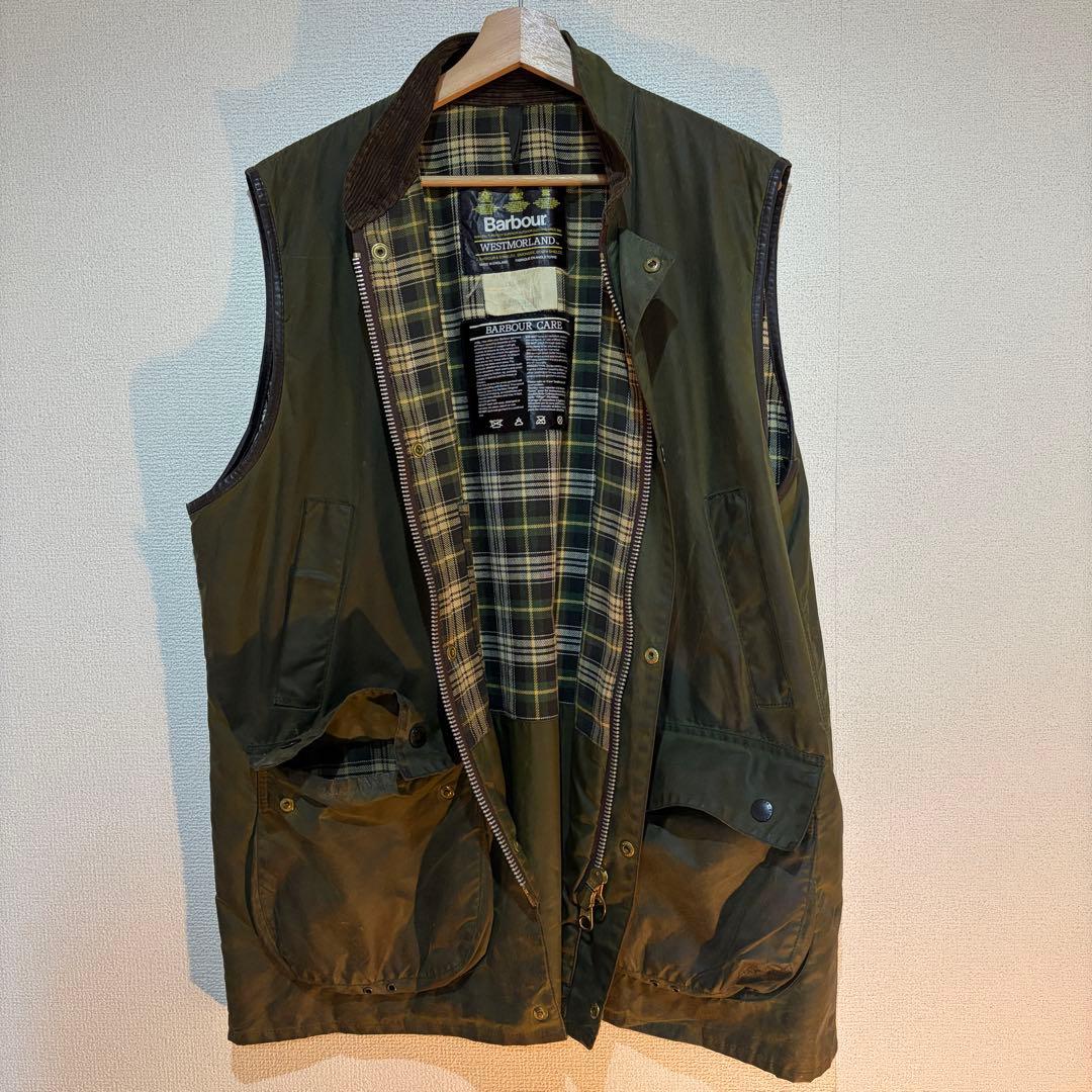 【XL】90's Barbour \"WESTMORLAND\" オイルドベスト