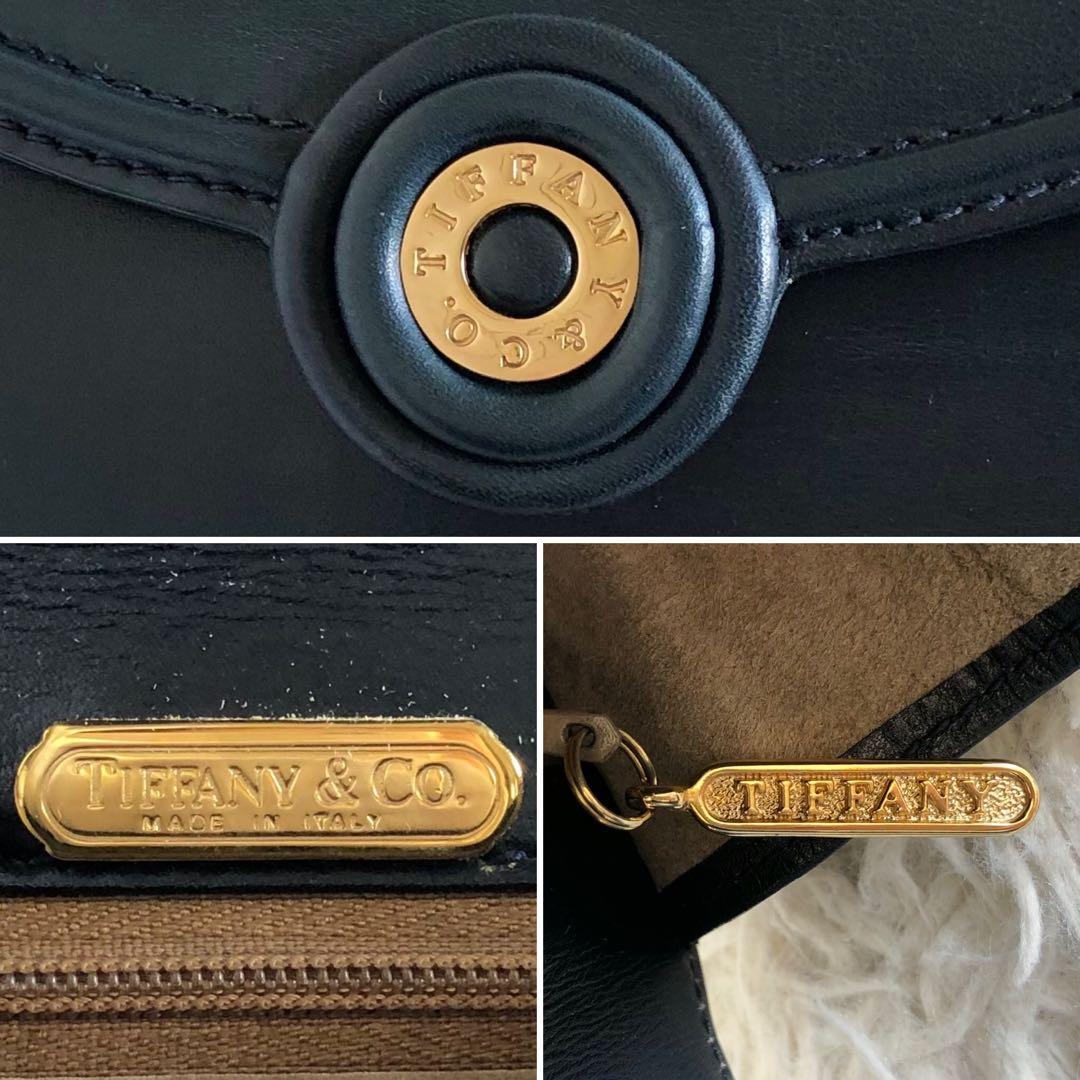 【美品 2way】ティファニー　ハンドバッグ　ブルーグリーン　イタリア製　本革