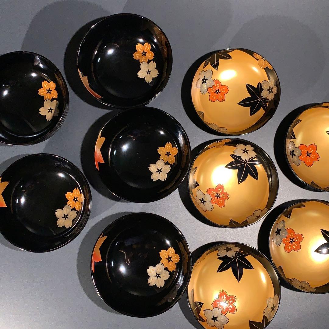 輪島塗　吸物椀5客　春秋　桜紅葉　お祝い　R0813