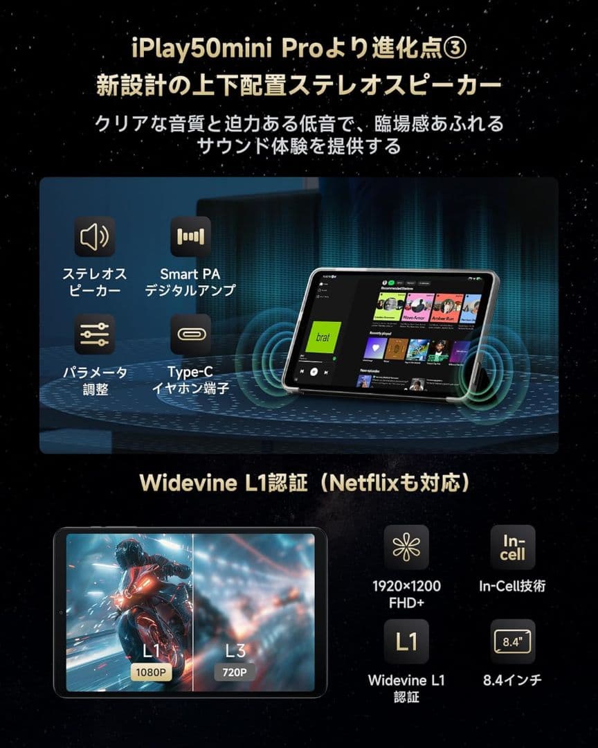 iPlay60mini Turbo 8.4インチタブレット alldocube