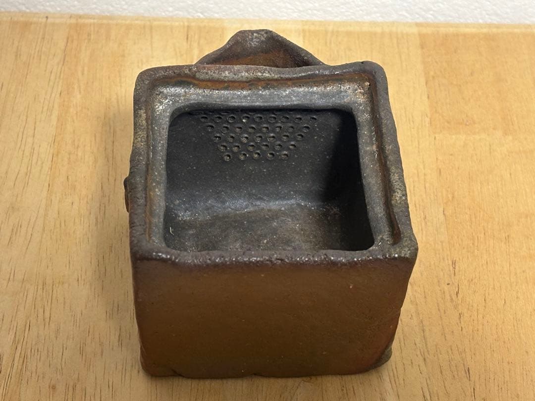 75.備前焼 宝瓶 登り窯 龍 りゅう 4角 手びねり 急須