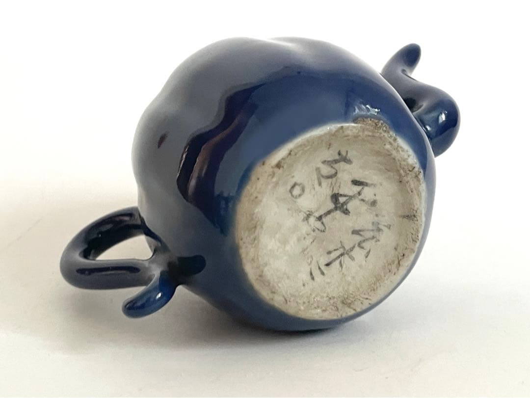 骨董　アンティーク　瑠璃　瓜型　水滴　水注　急須　古伊万里　李朝