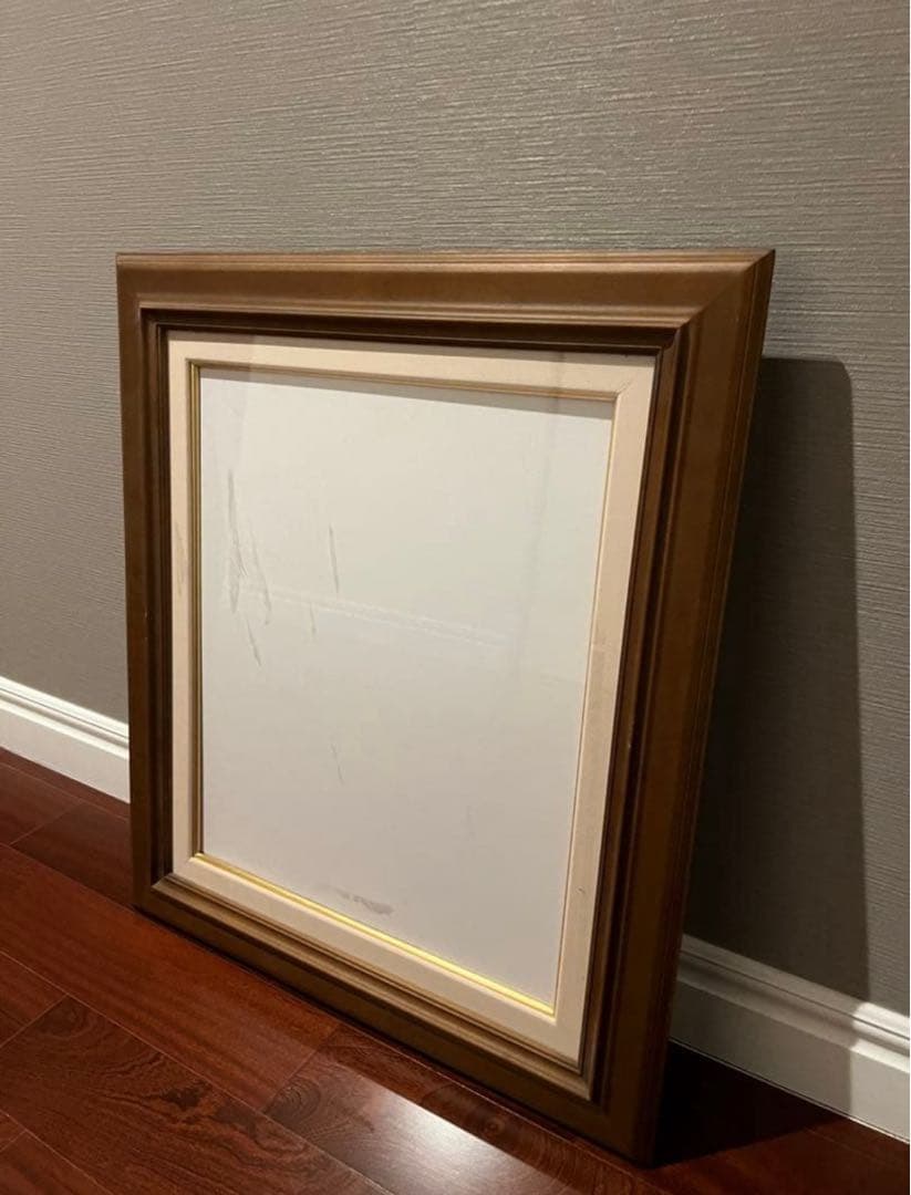 未使用 高級 特大 額縁 アンティーク ビンテージ 木製 紐