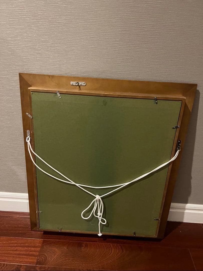 未使用 高級 特大 額縁 アンティーク ビンテージ 木製 紐