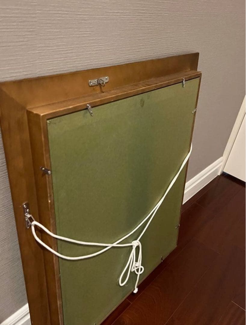 未使用 高級 特大 額縁 アンティーク ビンテージ 木製 紐