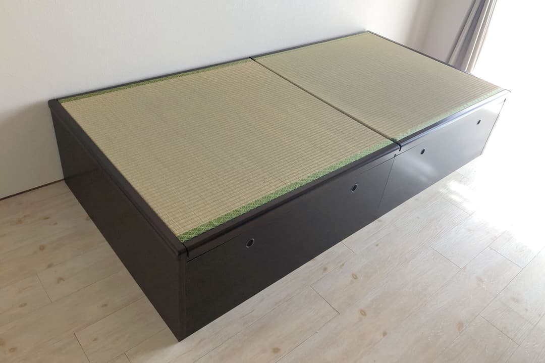 大容量収納　畳ベッド　ダークブラウン