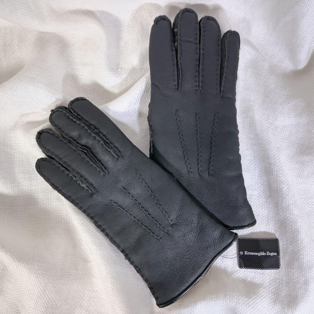 エルメネジルドゼニアErmenegildo Zegnaムートンレザーグローブ手袋