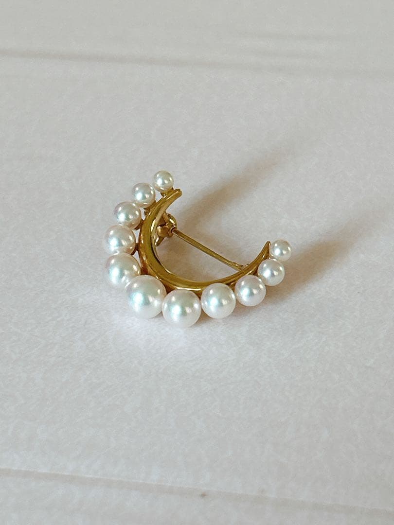 MIKIMOTO K18 パールブローチ⟡.·