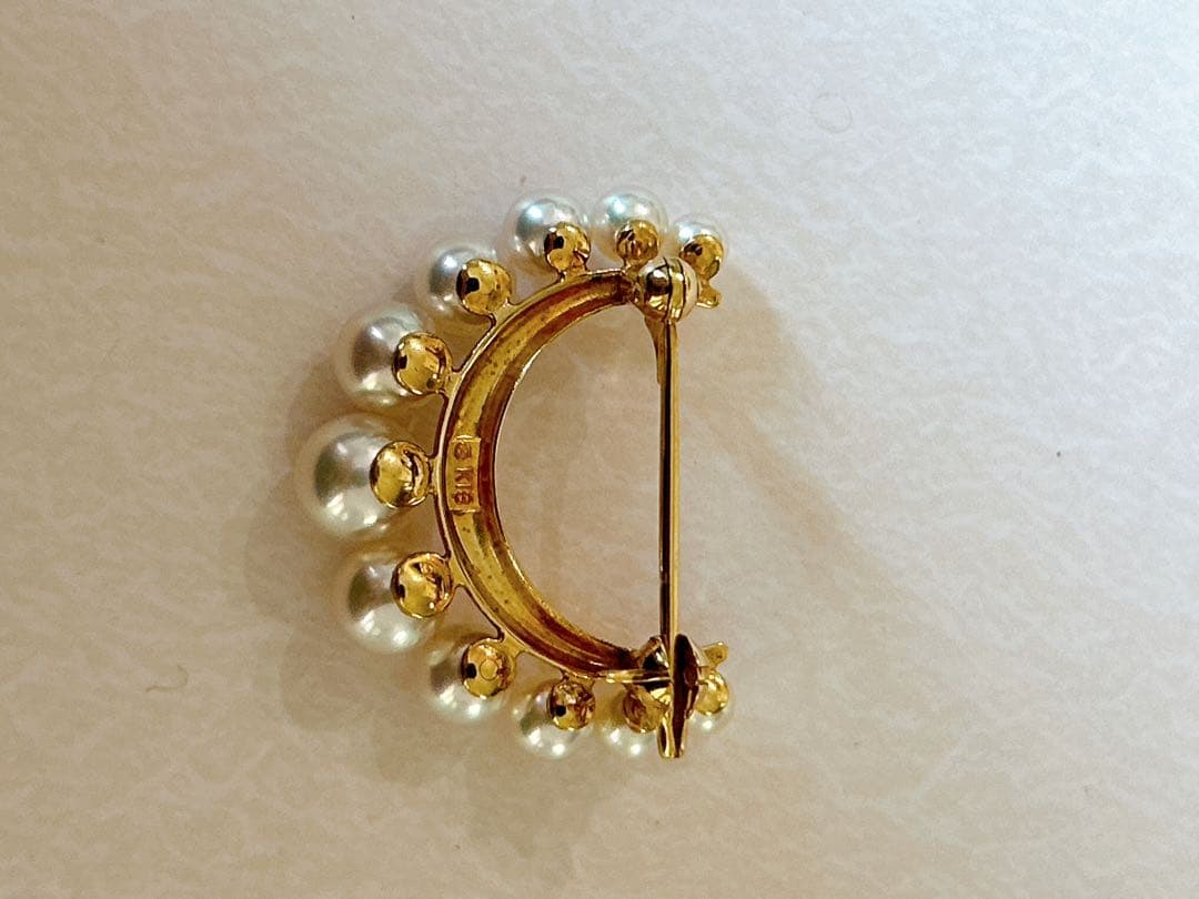 MIKIMOTO K18 パールブローチ⟡.·