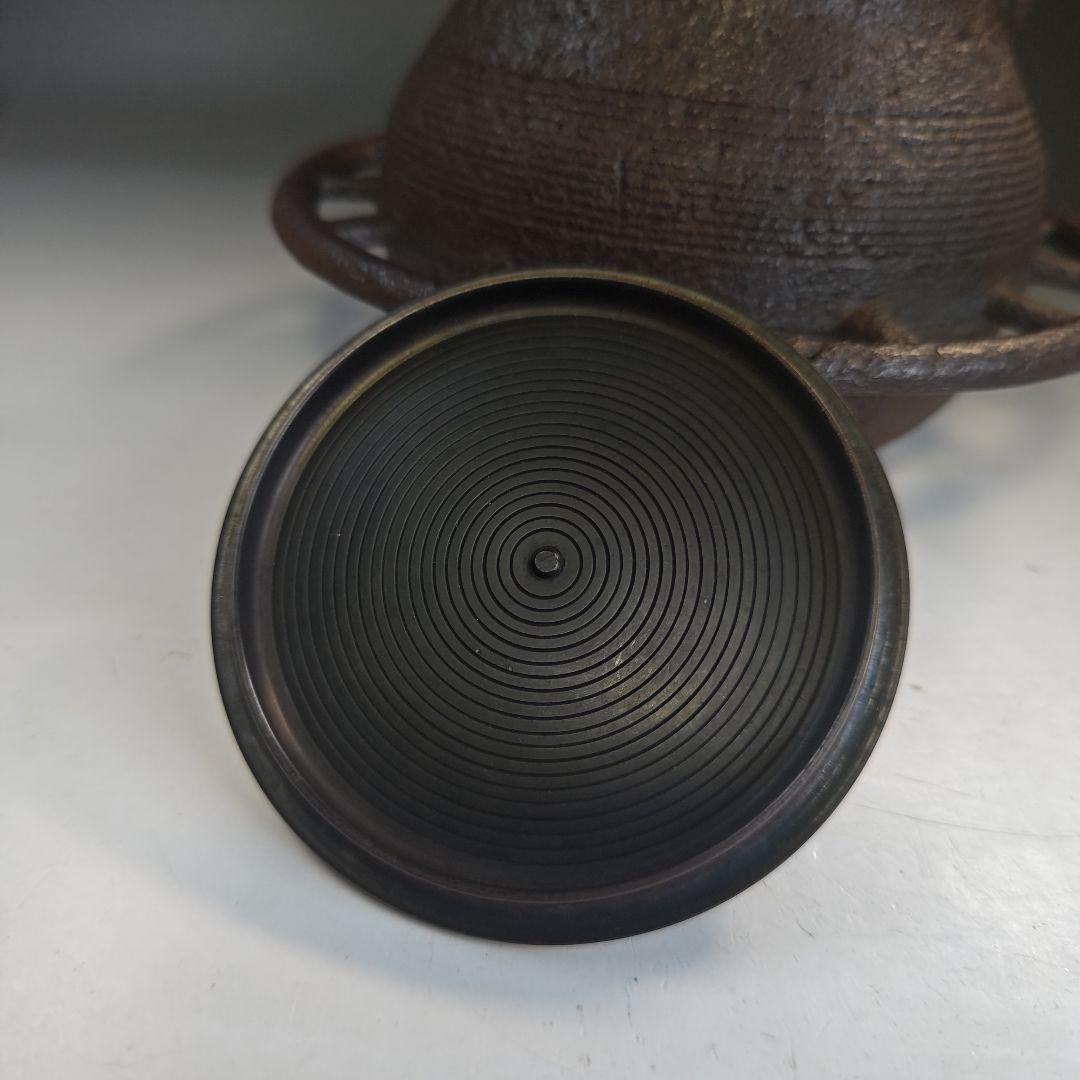 イ893 茶釜『釜師　菊地政光』『車軸釜　共箱　』鉄釜　茶道具