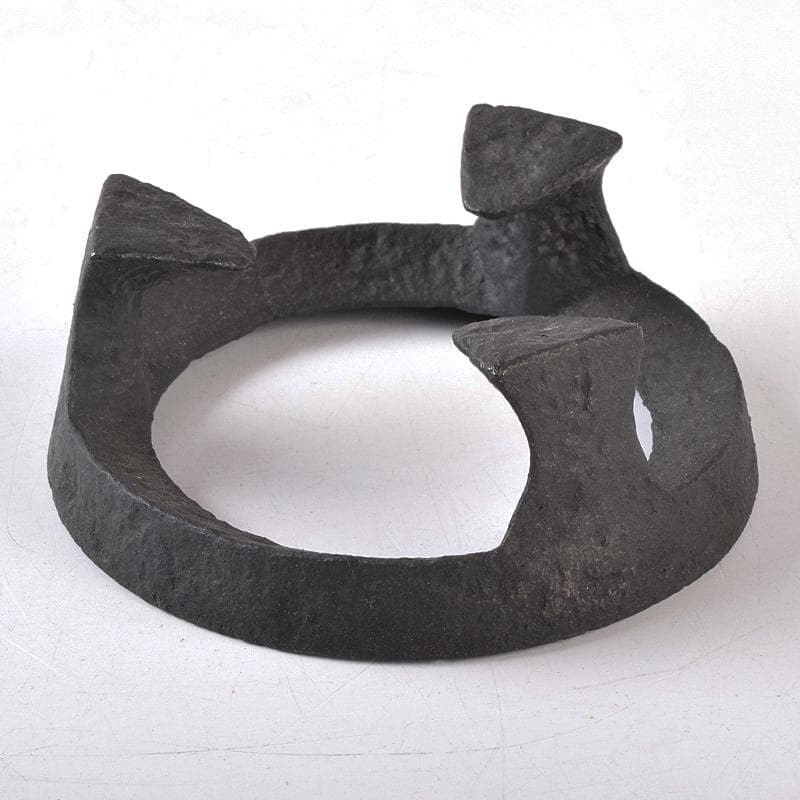 茶道具　釜師　畠春斎作　細川家伝来　五徳　蓋置　共布共箱　V　R8840