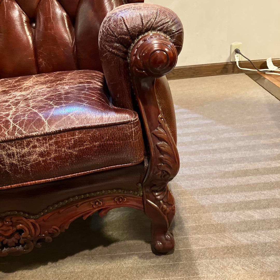 vintage 本革 バロックスタイル 椅子　②