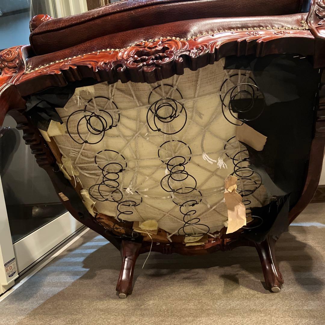 vintage 本革 バロックスタイル 椅子　②