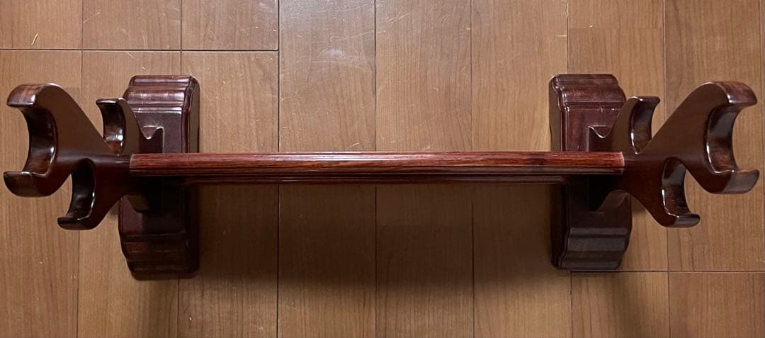 刀掛け　両面　螺鈿　木製　３本掛け　日本刀　模造刀　武具