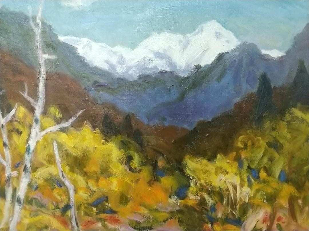 「木曽駒ヶ岳」F6 油絵 油彩画 絵画 アート 風景画