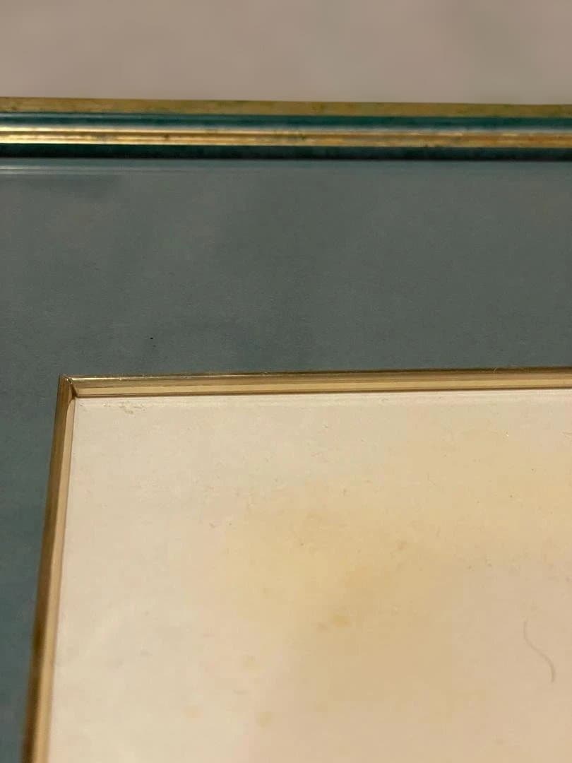 木製 大型 フレーム 額縁 絵画 写真 染色 展示 グリーン ゴールド 緑 金