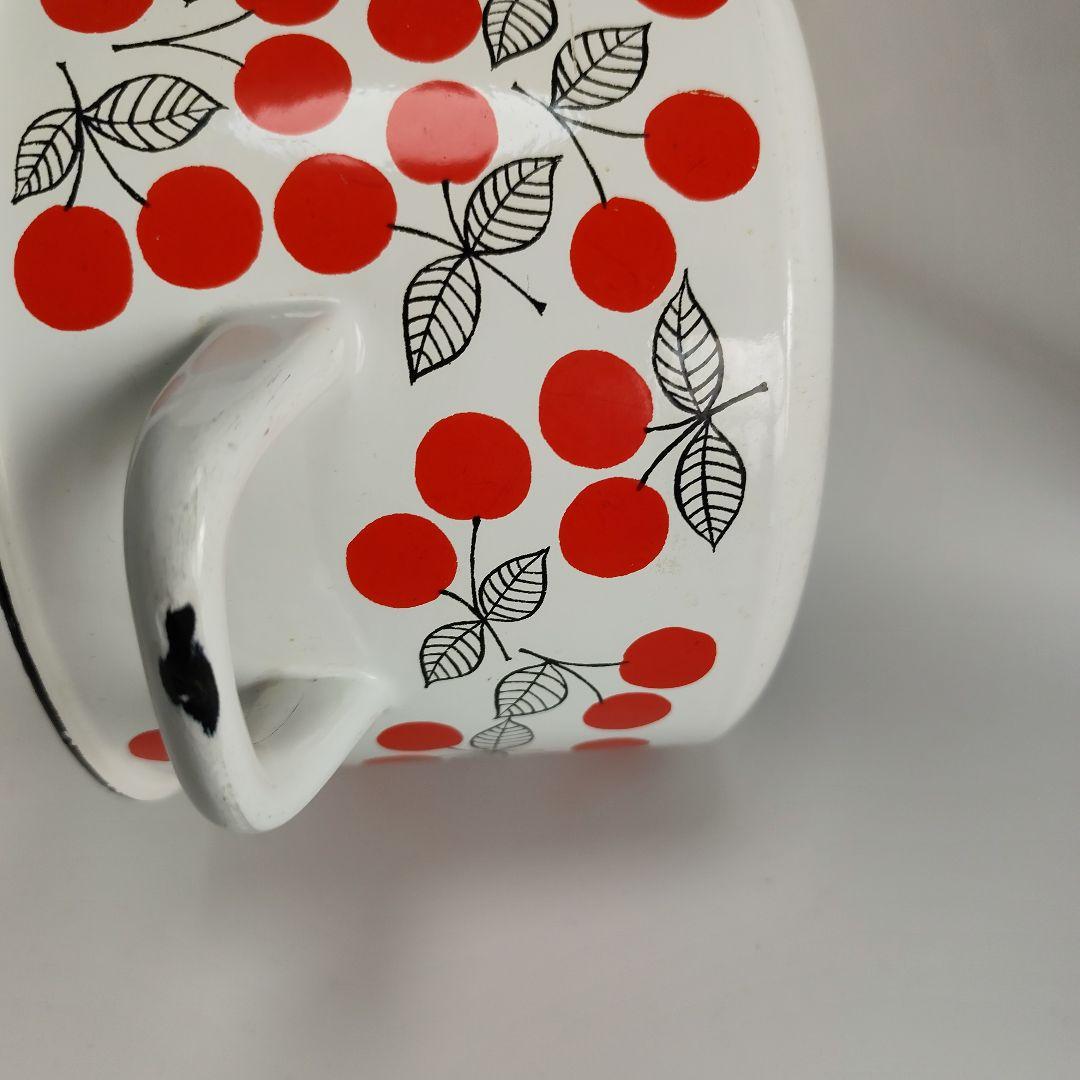 レア　フィネル　Finel チェリー　ポット　琺瑯　ホーロー　北欧　さくらんぼ