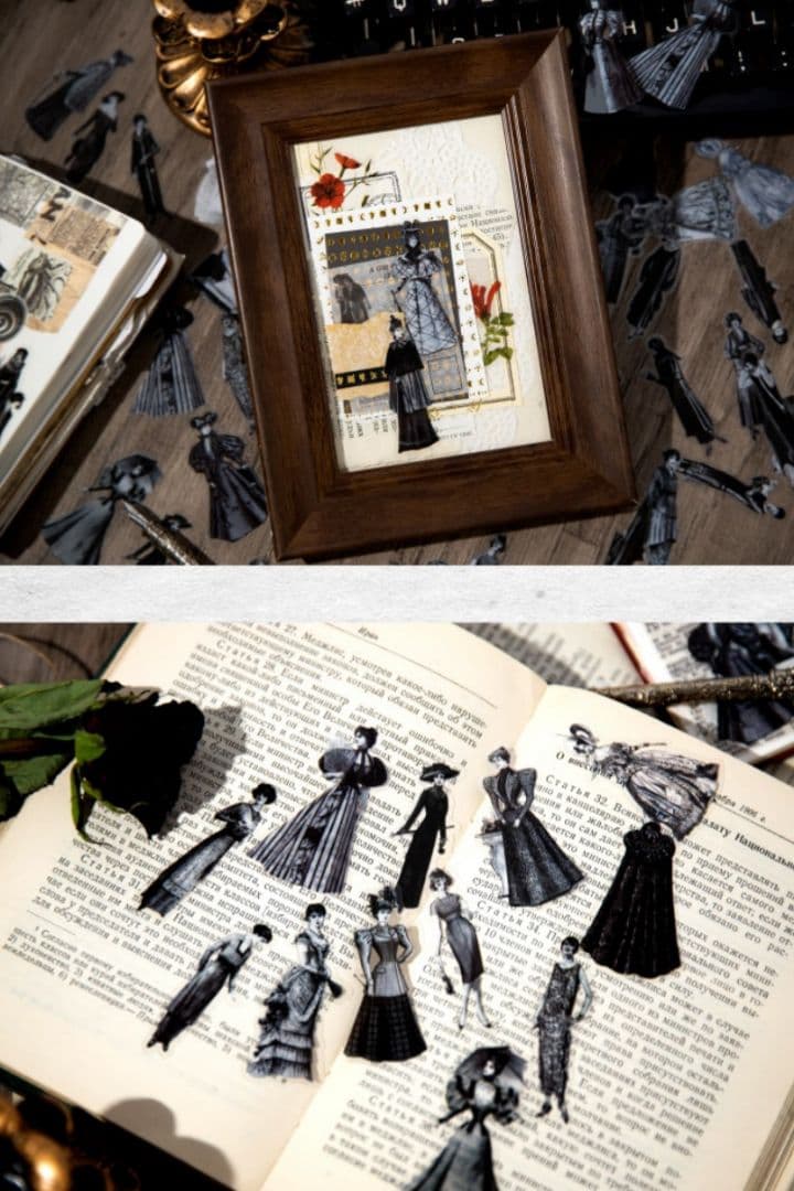 人物 美麗時代 PETシール 6種240枚 ステッカー コラージュ 44