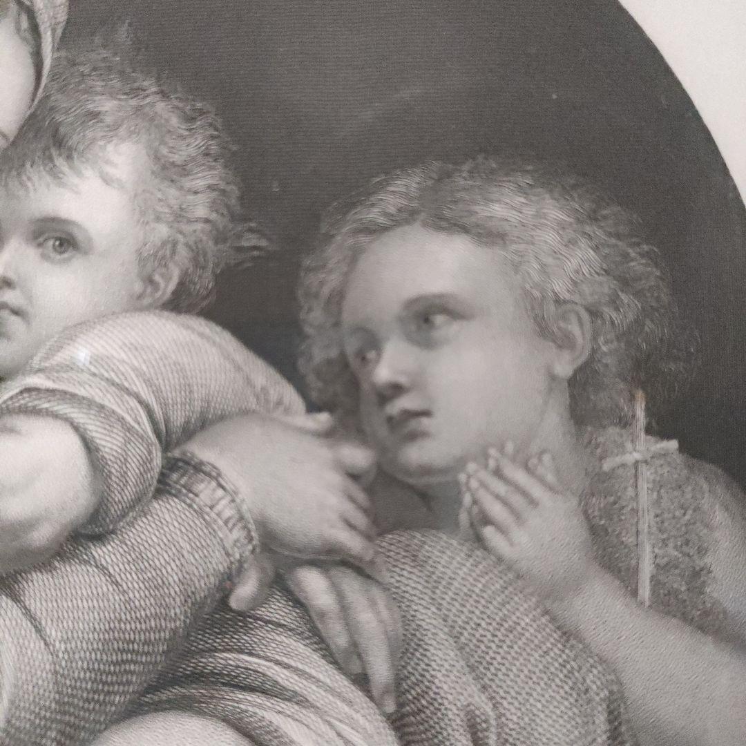 ラファエロ・サンティ　ヘリオグラビュール（銅版画）『小椅子の聖母』1514年制作