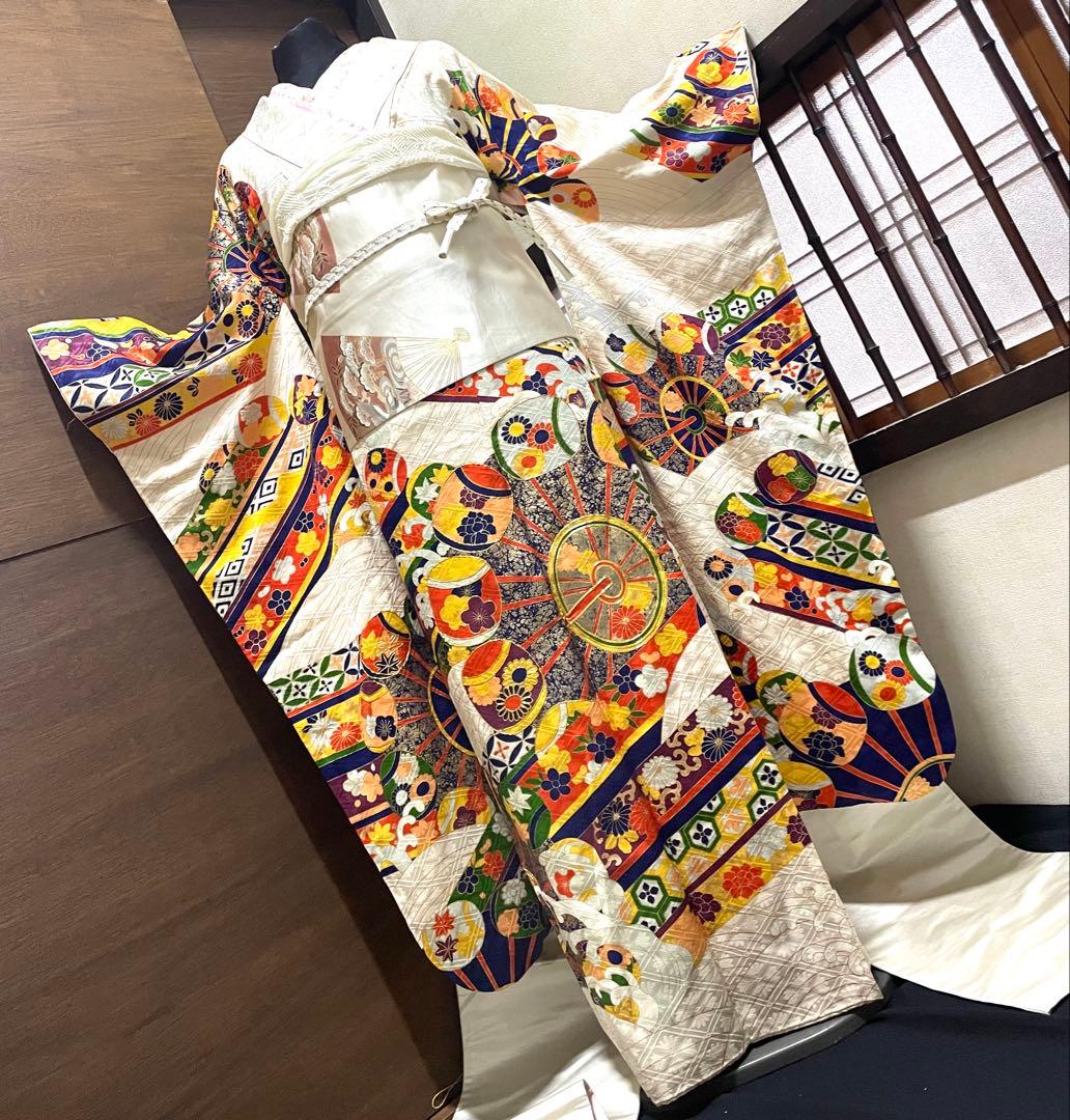 振袖 フルセット6点サイズM京友禅正絹金駒刺繍売り切り終了