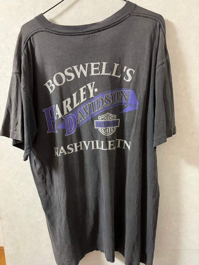 当時物★90s★USA製激レア★ハーレーダビッドソンTシャツサンダーエンジンL紫
